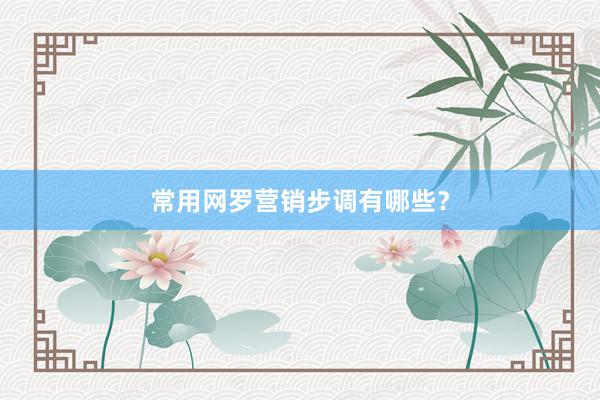 常用网罗营销步调有哪些？